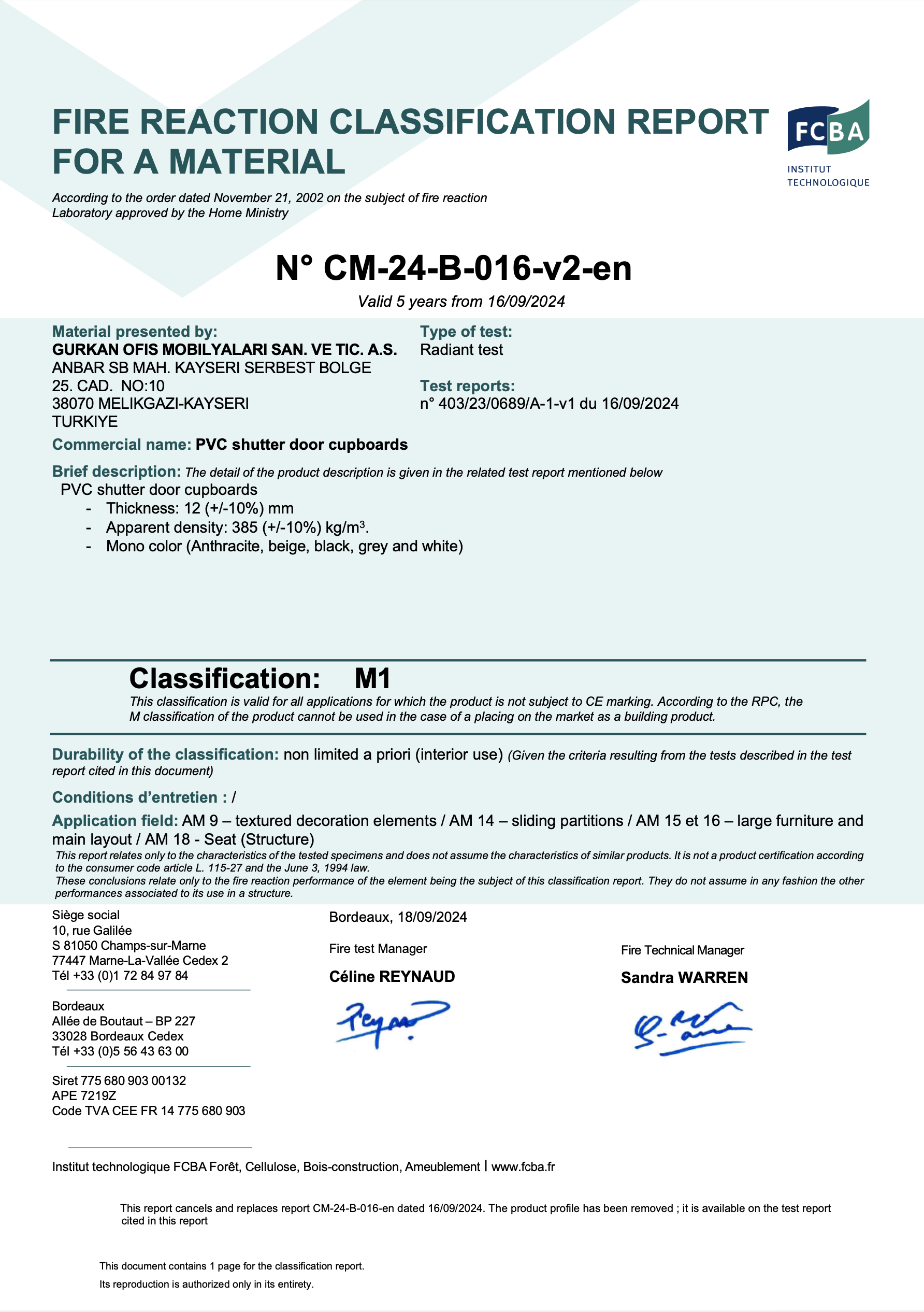 M1 Certificate